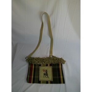 Handmade Unique‎ Tapestry Plaid Horse Jockey Equestrian Purse Shoulder Bag NWOT